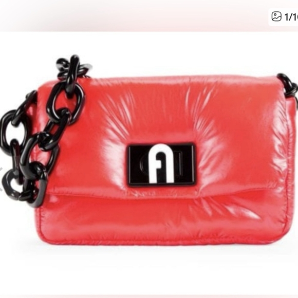 Furla 1927 Soft Mini Nylon Shoulder Bag - Grenadine NWOT w Dustbag - Picture 1 of 5